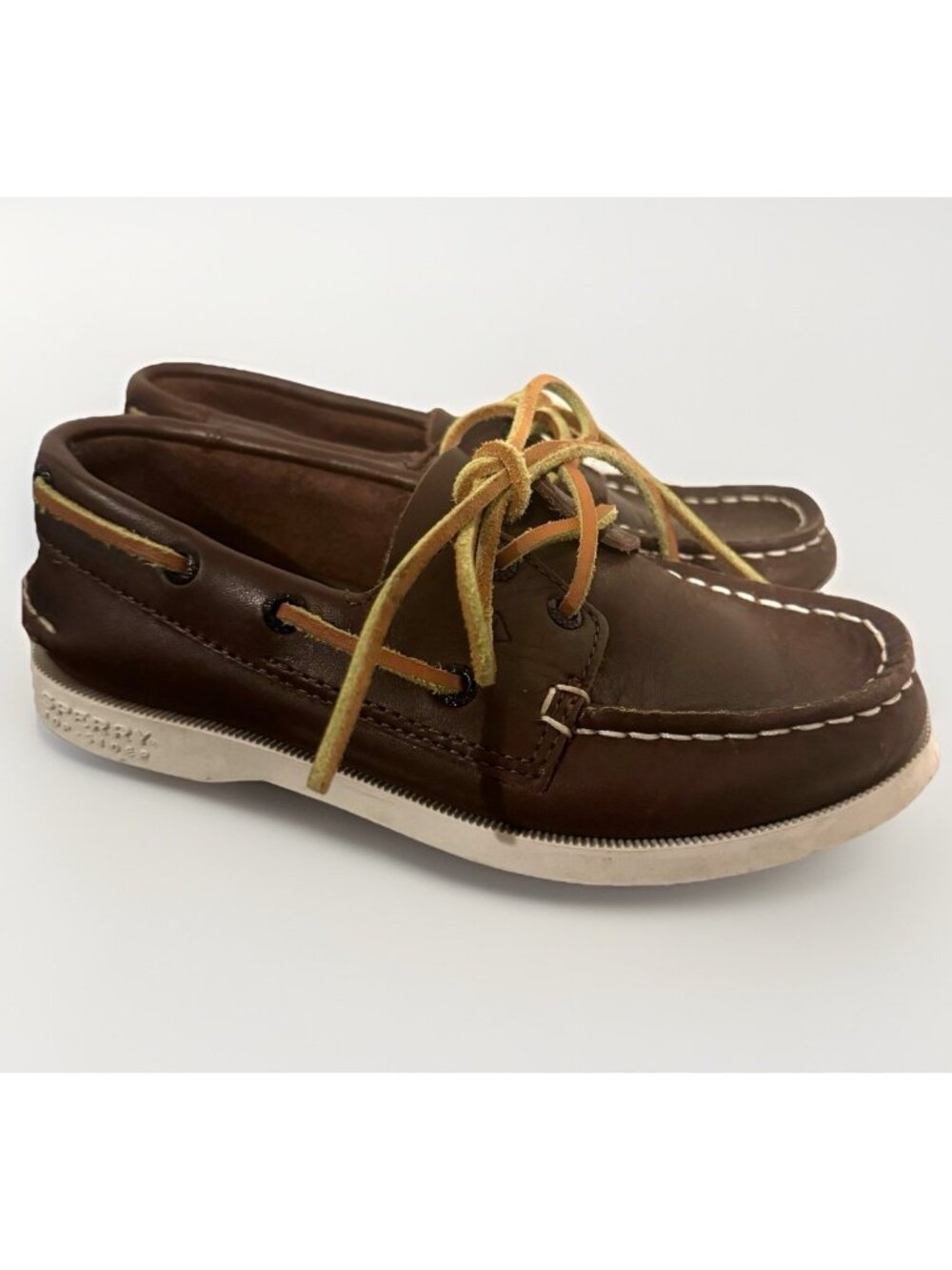 Sperry Authentic Original 2-Eye Boat Shoe Little Kids Size 12 Boys Brown Leather